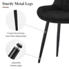 Set of 2 Dining Chairs Velvet Padded Seat Metal Leg Kitchen Chairs Multicolor