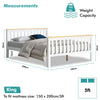 White Solid Wooden Bed Frame 3ft Single 4ft6 Double King Size Bed With Mattress