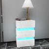High Gloss 3 Drawers RGB LED Light Bedside Table Nightstand Cabinet Nightstand