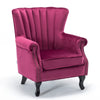 Chesterfield Wing Back Armchair Button Fabric Upholstered Lounge Tub Sofa Chair