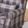 Fabric Padded Armchair High Wingback Occasional Accent Studded Chair Single Sofa