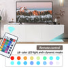 Modern TV Unit Cabinet White TV Stand High Gloss 3 Door w/ RGB Led Lights 140cm