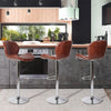 2PCS Bar Stools Gas Lift Swivel Stool Pub Club Cafe Breakfast Chair Faux Leather