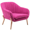 Modern Upholstered Fabric Armchair Oyster Scallop Back Chair Single Lounge Sofa