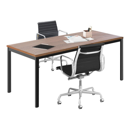 140 x 60cm Conference Table Metal Frame Wooden Computer Desk Writing Workstation