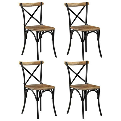 Chairs 4 pcs Black Solid Wood P3C5