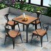 Outdoor Plastic Wood table Table & Chair Sets Yard Garden Armchair Table Set