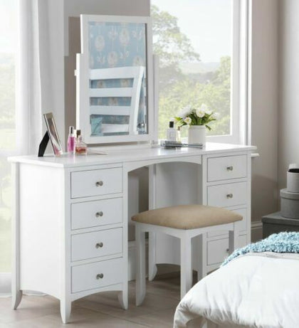 White Dressing Table Desk Vanity Table 8 Drawer Wooden EDWARD HOPPER Furniture