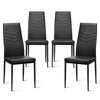 4PCS High Back Dining Chair Kitchen PVC Leather Chair Modern Armless Side Chair