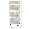 Home Kitchen Storage Unit Shelf Rack Storage Basket w/ Wheel uk 4 Tier