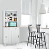 Kitchen Buffet Freestanding Kitchen Pantry Storage Cabinet w/ Hutch Sliding Door