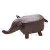 Animal Stool Footstool Footrest Elephant Ottoman Shoe Bench with Sponge Wood Leg