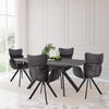 2PC Ergnomic Fabric Accent Arm Chairs Dining Kitchen Living Room w/ Steel Leg