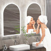 Illuminated LED Bathroom Mirror with Demister Sensor Clock Temperature Display
