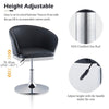 1pc Faux Leather Seat Back Barstool Metal Base Breakfast Salon Chair Adjustable