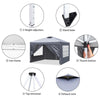 Pop up Gazebo Garden Marquee Awning Beach Party Camping Tent Canopy 3Mx3M Grey