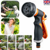 Garden Hose Pipe Spray Gun Head Soft Grip Handle Multi Pattern Water Sprayer UK