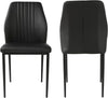 2PC/ 4PC Modern PU Leather Armless Chairs for Dining Kitchen Room w/ Steel Leg
