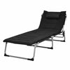 Adjustable Beach Chaise Lounger Deck Chair W/ Soft Mattress & Removable Pillow