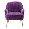Upholstered Armchair Nordic Crushed Velvet Single Sofa Chair Golden Metal Leg