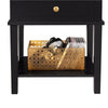 Black Bedside Cabinets Set of 2 Nightstands with 2 Drawers and Shelf for Bedroom