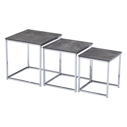 NICEME Nested Tables Set of 3, 3pcs Square Side Table End Table for Living Room