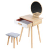 Modern Dressing Table Stool Vanity Set Makeup Desk with Mirror Drawer Stool