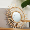 Large Rattan Home Decorative Round Glass Makeup Wall Mirror 54cm Entryway Mirror
