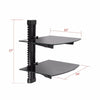 2 Wall Mount Shelf Floating Black Glass Bracket For Xbox PS4 Sky TV DVD Shelves