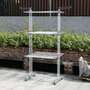 3 Tier Folding Clothes Hanging Rail Airer With Wheel Garment Drying Holder Rack