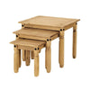 Corona Pine Nest of Tables Set of 3 Occasional Coffee Side Table Waxed Mexican