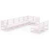 8 Piece Garden Set White Solid Pinewood E3I4