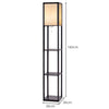 Modern Floor Lamp Freestanding Nightstand Light w/ 3-Tier Shelf & E27 Bulb Base
