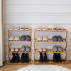 4 Tiers Bamboo Shoe Rack Folding Durable Shoe Shelf Organizer Free Standing