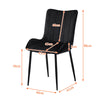 Set of 2 Dining Chairs Velvet Padded Seat Metal Legs High Back Chairs Kitchen UK