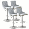 Set of 2 Modern Velvet Bar Stools Breakfast Home Kitchen Chair Bar Bistro Grey