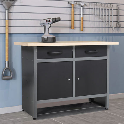 Industrial Workbench Tool Storage Cabinet Cupboard Workshop Organizer Toolbox