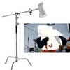 Pro 100%Stainless Steel Heavy Duty C Stand Photography Light Stand w/Holding Arm