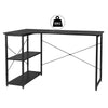 L-shaped Computer Desk Corner PC Study Work Table with Bookshelves Workstation