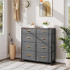Grey Chest of Drawers 8 Fabric Drawers Bedroom Storage Cabinet Organizer Units