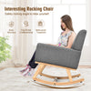 Relax Rocking Chair Fabric Upholstered Single Sofa Armchair w/Solid Wood Legs