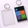 100pcs Acrylic Plastic Blank Keyrings Insert Photo Passport Key rings UK