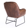Brown PU Leather Dining Chair Chesterfield Armchair Wing Back Lounge Sofa Chair