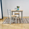 Solid Wooden Grey Dining Table and 2 Chairs 2 Seater Set Kitchen Room Home New