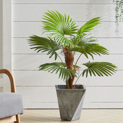 90cm Artificial Palm Tree in Pot Fake Tropical Green Plant Indoor Outdoor Decor