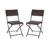 2x Folding Camping Chairs Picnic Fishing Rattan Effect Beach Outdoor Seat Garden
