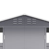 8X8.5FT Grey Metal Shed Garden Shed with Lockable Double Door & Air Vents Window