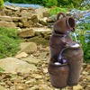 Outdoor LED Light Pottery Cascade Water Fountain Garden Feature Waterfall Statue