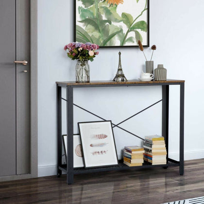 Industrial Console Table Vintage Narrow Furniture Slim Hallway Metal Sideboard