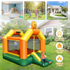 Inflatable Bounce House Kids Cute Castle Jumping Bouncer W/ Basketball Rim & Bag